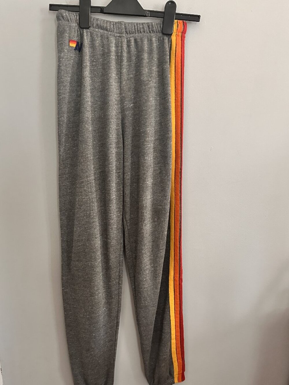 Aviator Nation 5 Stripe Sweatpants Heather Gray Stripe Joggers Size Small